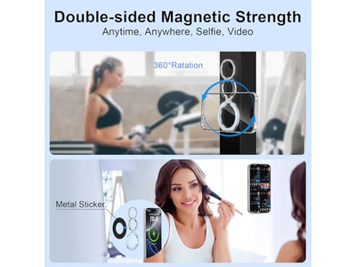 Magnetic Phone Grip Stand with Two-Sided Holder and Kickstand