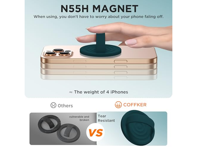 Magnetic Phone Ring Grip Holder Silicone Finger Loop Dark Green