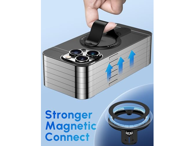 Magnetic Phone Ring Holder for Compatible Smartphones Black