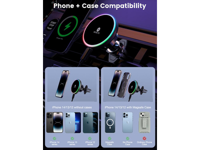 Magsafe Car Mount Charger 15W Wireless Car Charger