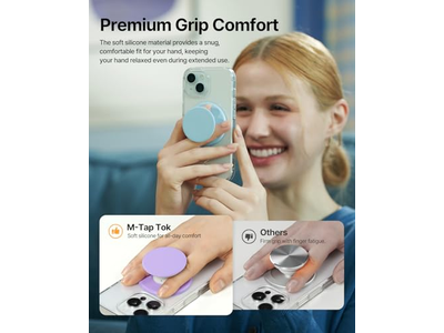 MagSafe Phone Grip Soft Silicone Magnetic Finger Grip Black