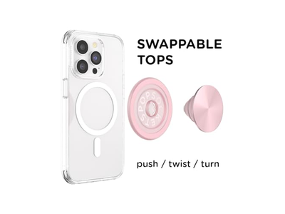 MagSafe Phone Grip with Kickstand and Swappable Top Dusty Rose