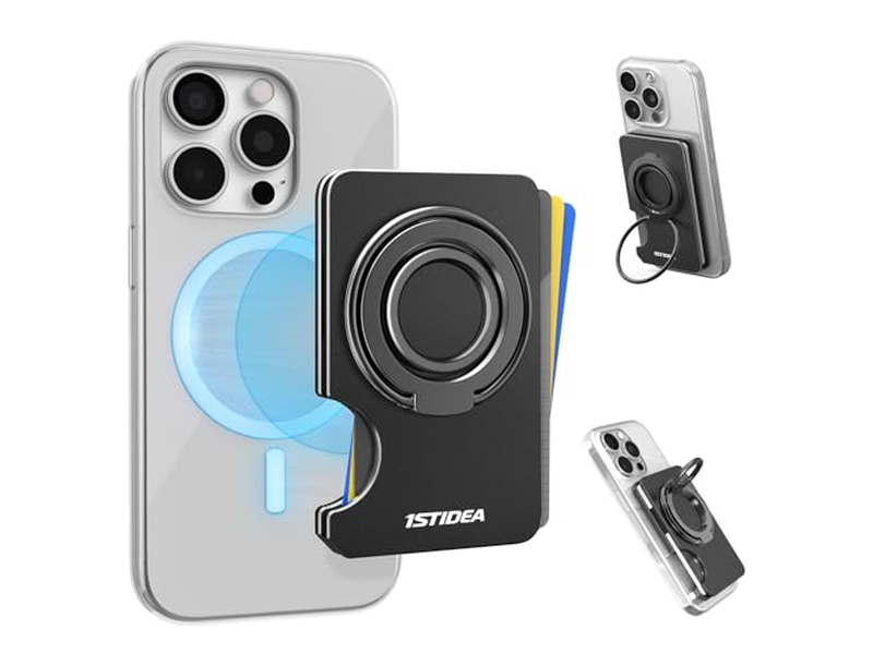 MagSafe Wallet Magnetic Phone Card Holder Slim Hard Case Black