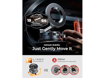 Suction Cup Phone Mount, Vacuum Magnetic Phone Holder
