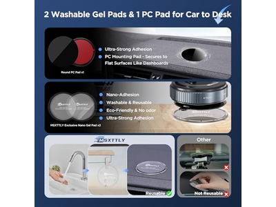 Suction Cup Phone Mount with Washable Nano Gel Pads