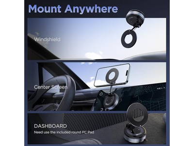 Suction Cup Phone Mount with Washable Nano Gel Pads