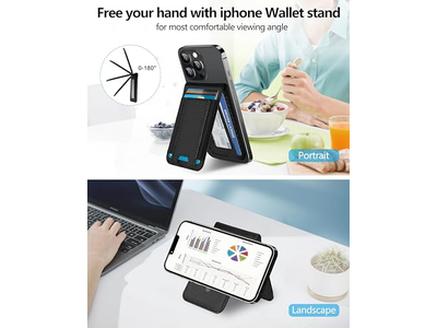 2-in-1 Wallet with Adjustable Stand and Open ID Window Magnetic 9 Ca