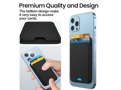 2 Pack Magnetic Wallet Compatible with MagSafe for iPhone Card Holder