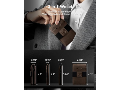 3 in 1 MagSafe Wallet- Slim Bifold Money Clip - Card Holder - Cash Str