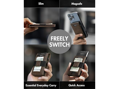 3 in 1 MagSafe Wallet- Slim Bifold Money Clip - Card Holder - Cash Str