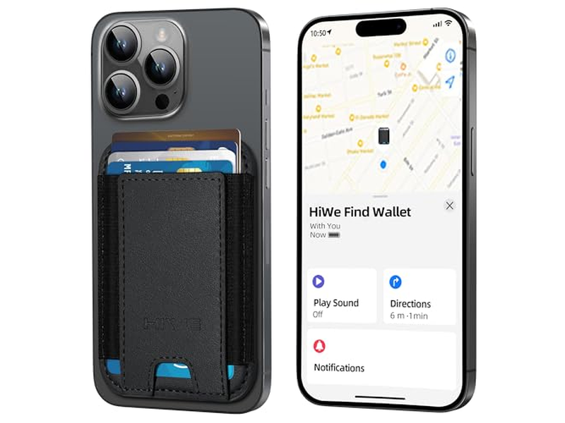 Anti-Lost Mag-Safe Wallet with Find My RFID Leather Magnetic 5 Cards