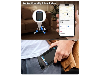 Anti-Lost Mag-Safe Wallet with Find My RFID Leather Magnetic 5 Cards
