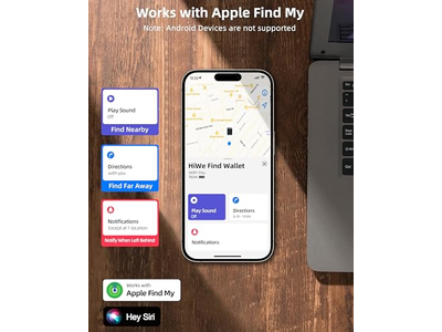 Anti-Lost Mag-Safe Wallet with Find My RFID Leather Magnetic 5 Cards