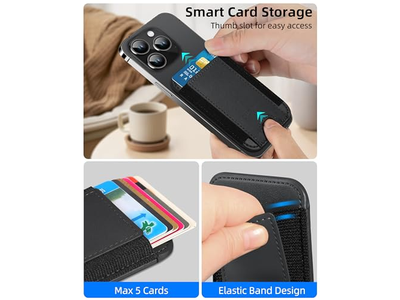 Anti-Lost Mag-Safe Wallet with Find My RFID Leather Magnetic 5 Cards