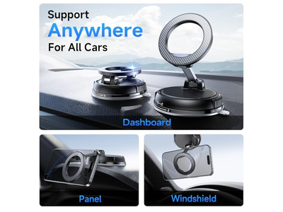 Car Phone Holder with Strong Suction and Magnetic Mount 360degree Adjustab