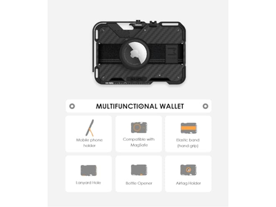 Carbon Fiber Magnetic Wallet Card Holder with Multi-Function Features