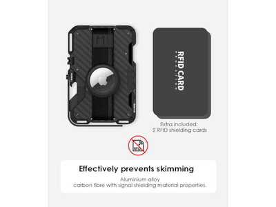 Carbon Fiber Magnetic Wallet Card Holder with Multi-Function Features
