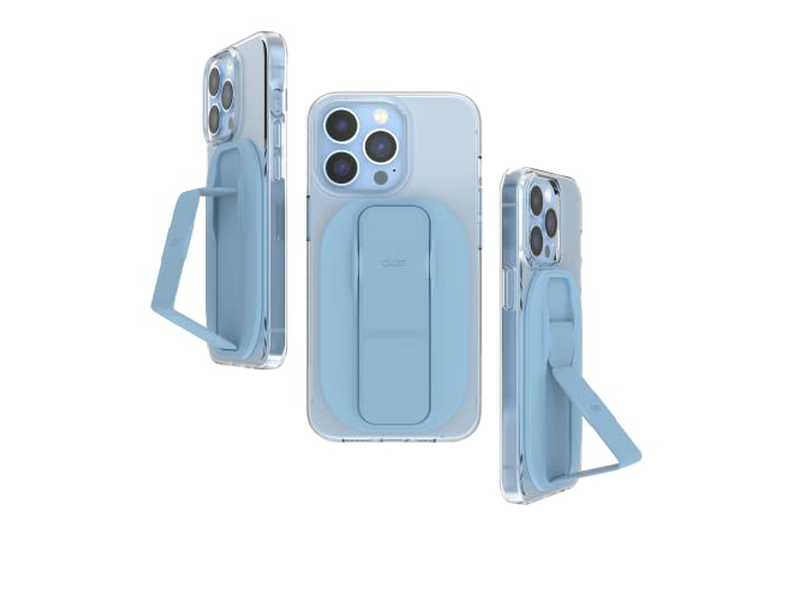 Compact Mobile Cell Phone Grip Holder with Magnetic Kickstand Light B