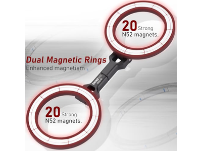 Double Magnetic Ring Phone Holder Quick Attach to Any Iron Surface