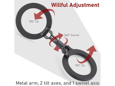 Double Magnetic Ring Phone Holder Quick Attach to Any Iron Surface