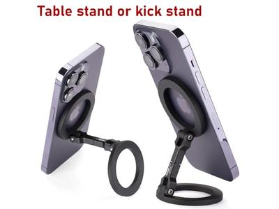 Double Magnetic Ring Phone Holder Quick Attach to Any Iron Surface