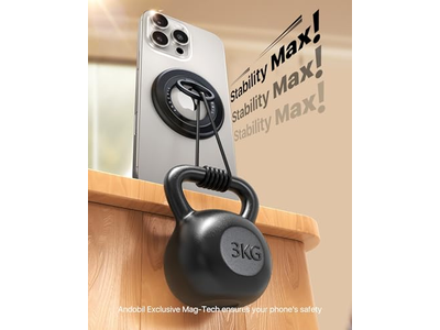 Double-sided Magnetic Phone Grip for MagSafe Strong Ring Holder Blac