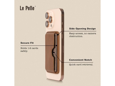 Handcrafted Leather Card Wallet - Slim Magnetic - 2-Card Holder - Coco