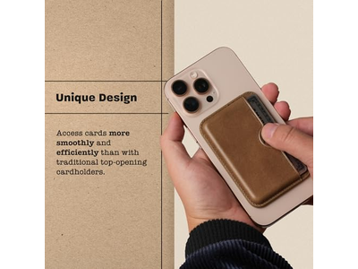 Handcrafted Leather Card Wallet - Slim Magnetic - 2-Card Holder - Coco