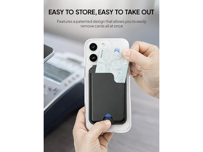 Magnetic Card Holder Wallet with Adjustable Stand for iPhone Holds 5