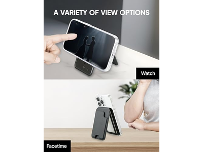 Magnetic Card Holder Wallet with Adjustable Stand for iPhone Holds 5