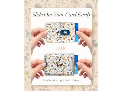 Magnetic Card Holder Wallet with Floral Pattern for iPhone Series