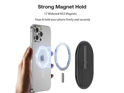 Magnetic Finger Phone Grip and Stand Holder for Smartphones Clear