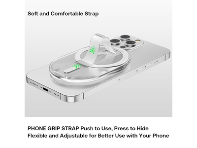 Magnetic Finger Phone Grip and Stand Holder for Smartphones Clear