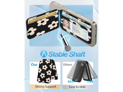 Magnetic Fold Card Holder Wallet for Phones RFID Blocking 4 Cards F