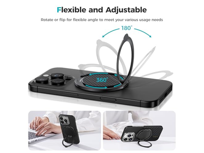 Magnetic Phone Grip and Stand with 360degree Rotation for Smartphones