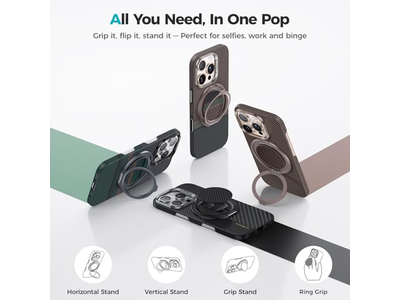 Magnetic Phone Grip and Stand with 360degree Rotation for Smartphones