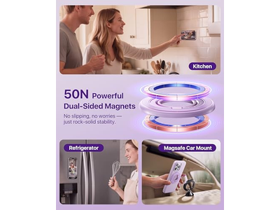 Magnetic Phone Grip for MagSafe with Rotatable Two-Sided Magnet Holder