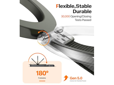 Magnetic Phone Grip Holder Kickstand with Braided Strap for MagSafe