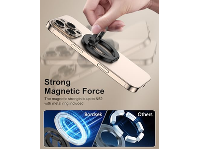 Magnetic Phone Grip Holder with Adjustable Kickstand for Smartphones