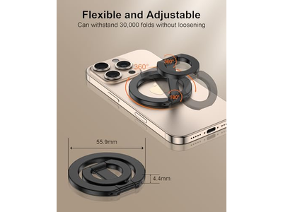Magnetic Phone Grip Holder with Adjustable Kickstand for Smartphones