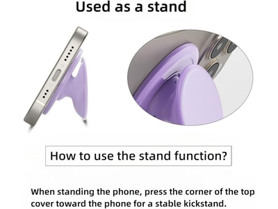 Magnetic Phone Grip Holder with Collapsible Stand Transparent Pink