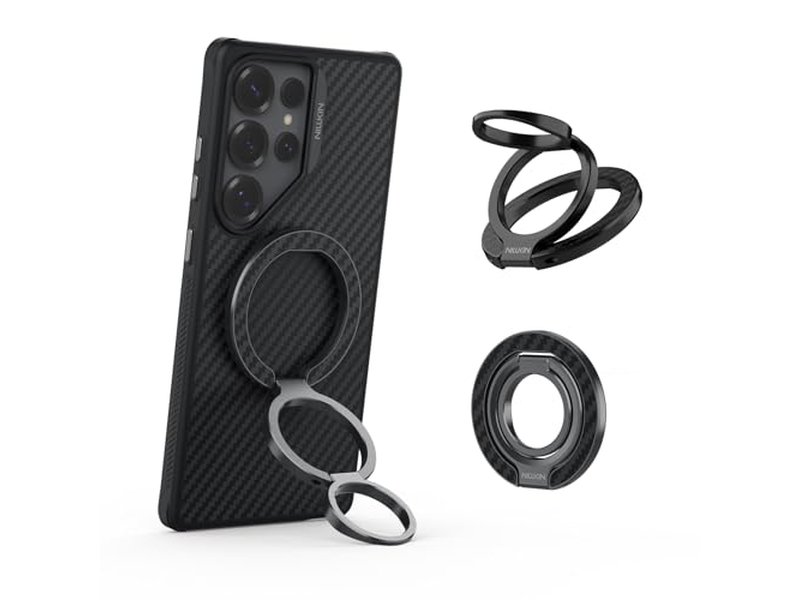 Magnetic Phone Grip Ring Stand with Expanding Grip and Adjustable Kick