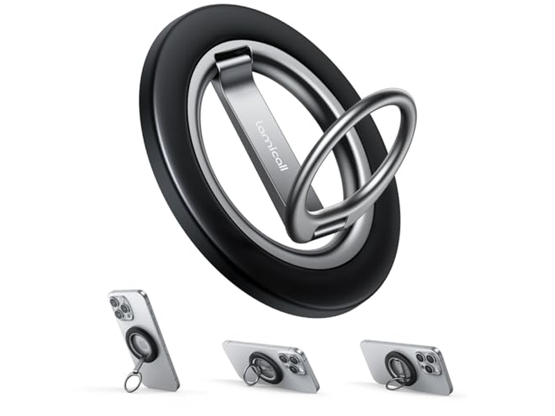 Magnetic Phone Grip Stand with 360degree Rotation Ring for MagSafe Accesso