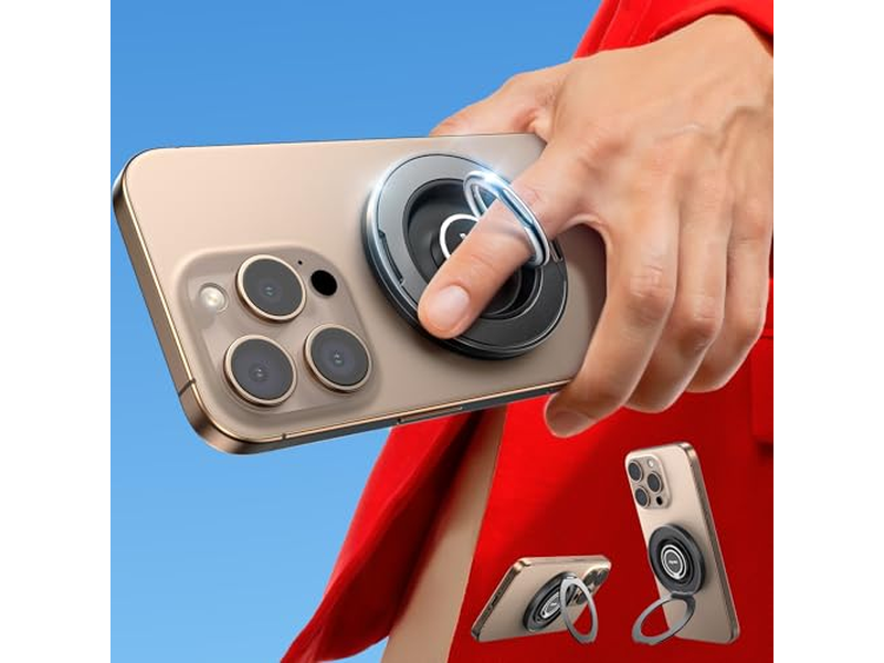 Magnetic Phone Grip Stand with 360degree Rotation Ring for MagSafe Devices