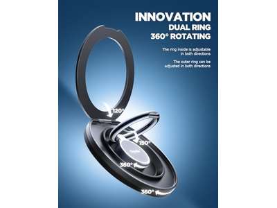 Magnetic Phone Grip Stand with 360degree Rotation Ring for MagSafe Devices