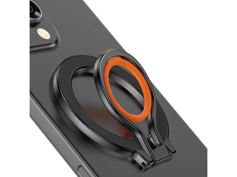 Magnetic Phone Grip Stand with Adjustable Kickstand and Finger Strap