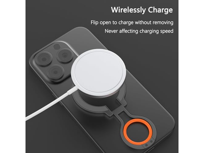 Magnetic Phone Grip Stand with Adjustable Kickstand and Finger Strap