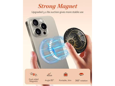 Magnetic Phone Grip Stand with Finger Grip Kickstand for iPhone