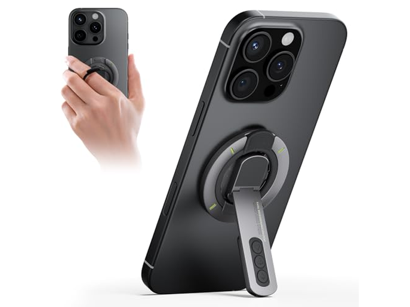 Magnetic Phone Grip Stand with Finger Ring Holder and Fidget Design