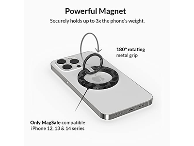 Magnetic Phone Grip with Adjustable Stand - Removable Accessories for